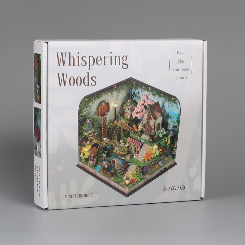 DIY Miniature Wooden Kit - Whispering Woods (Secret Forest Cabin, Nature Diorama)