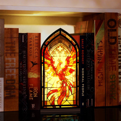 The Phoenix Book Nook - Firebird Design with Candle Glow