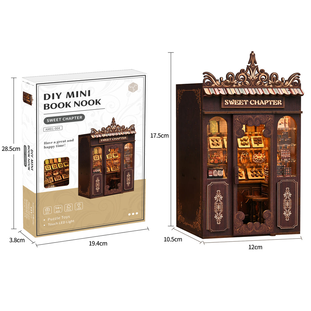 DIY mini shop kit box, Sweet Chapter branding on front with product photo