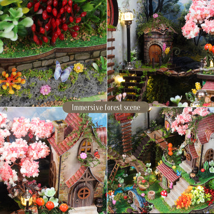 DIY Miniature Wooden Kit - Whispering Woods (Secret Forest Cabin, Nature Diorama)
