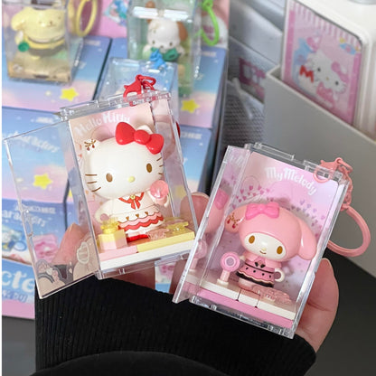Sanrio DIY Blind Box Building Blocks Key Chain -  Hello Kitty, Kuromi, Hangyodon, Pochacco, Pompompurin, Cinnamoroll | Kawaii Room Decor