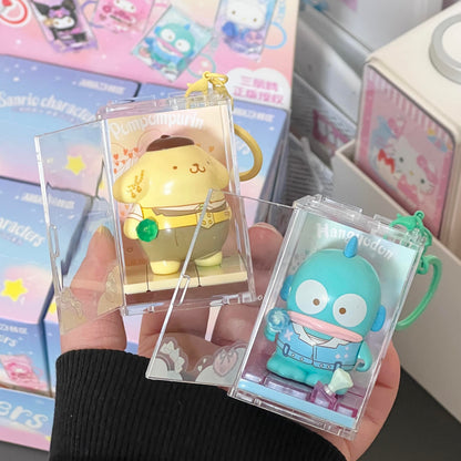 Sanrio DIY Blind Box Building Blocks Key Chain -  Hello Kitty, Kuromi, Hangyodon, Pochacco, Pompompurin, Cinnamoroll | Kawaii Room Decor