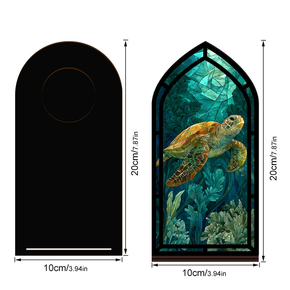 Book nook display size diagram showing 10cm width and 20cm height, arched frame