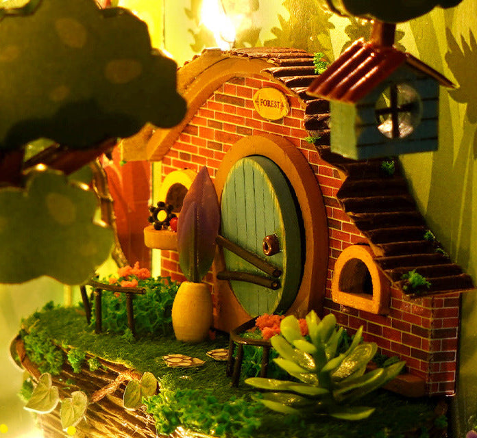Firefly Forest DIY Book Nook Kit (Magical Woodland Bookshelf, Wooden Miniature Craft Gift)