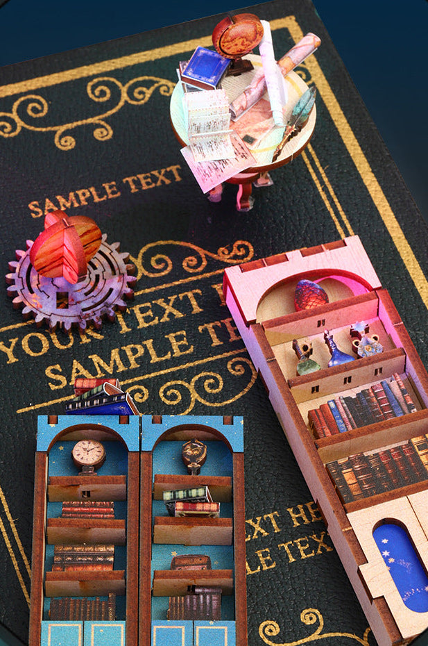 Interstellar Style Book Nook Kit (Galaxy Space Wooden DIY Craft Gifts)