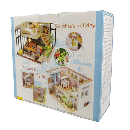 Hongda cross-border handmade micro landscape DIY hut miniature house scene wooden assembly building model house toy