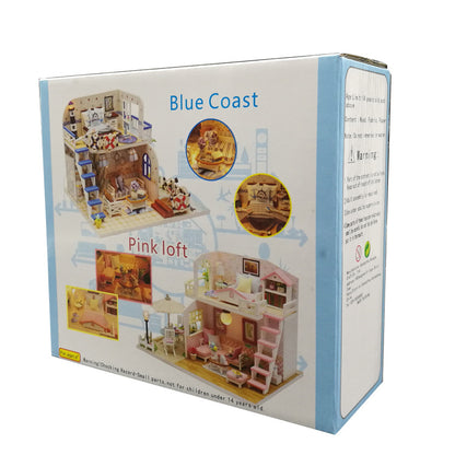 Hongda cross-border handmade wooden DIY hut assembly building model house puzzle three-dimensional mini mini small house