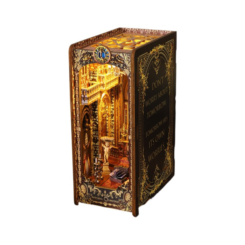 Covenant Church Book Nook Kit (Gothic Architecture Bookshelf Insert, Wooden DIY Miniature Craft Birthday Gift)