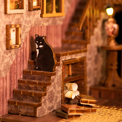 Handmade DIY hut scholar dreamland creative three-dimensional assembly book stand-up model ornament mini scene birthday gift