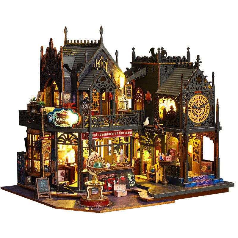 Magic City DIY Miniature House Kit (3D Wooden Cyberpunk, Craft Puzzle Gift)