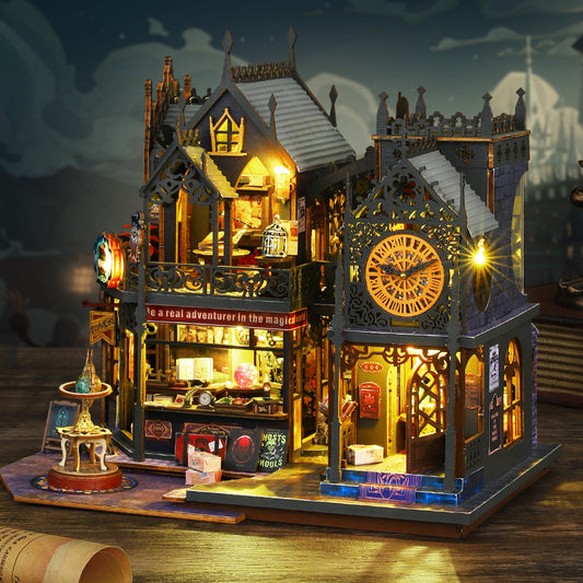 Magic City DIY Miniature House Kit (3D Wooden Cyberpunk, Craft Puzzle Gift)