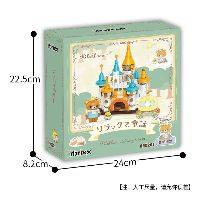 inbrixx is a genuine relaxed bear fairy tale castle pumpkin cart small particle assembly block toy ornament