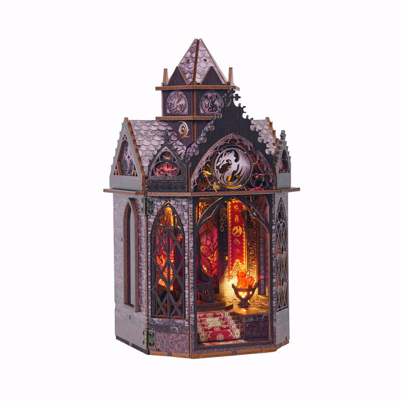 Zhiwo DIY Cottage Longqi Tower Hand-assembled 3D three-dimensional wooden puzzle model creative birthday gift