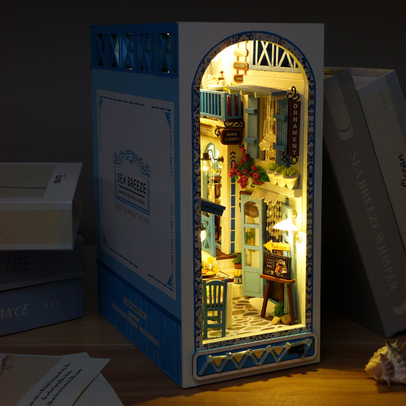 Greek Style DIY Book Nook Kit (Sea Breeze, Coastal Ocean Scene, Graft Gift)