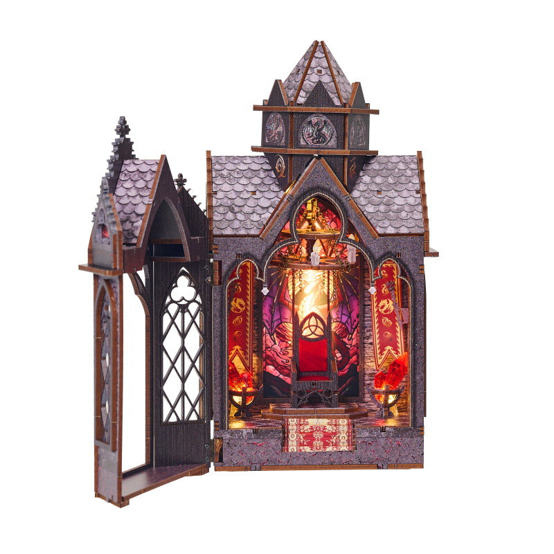 Zhiwo DIY Cottage Longqi Tower Hand-assembled 3D three-dimensional wooden puzzle model creative birthday gift