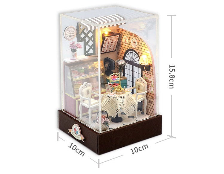 Hongda cross-border 3D wooden DIY cabin assembly building block parent-child toy handmade model miniature scene ornament