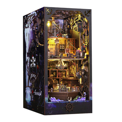 Pirate Voyage Style DIY Book Nook Kit (Ocean Adventure Ship Bookshelf, Wooden Miniature Craft Kits)