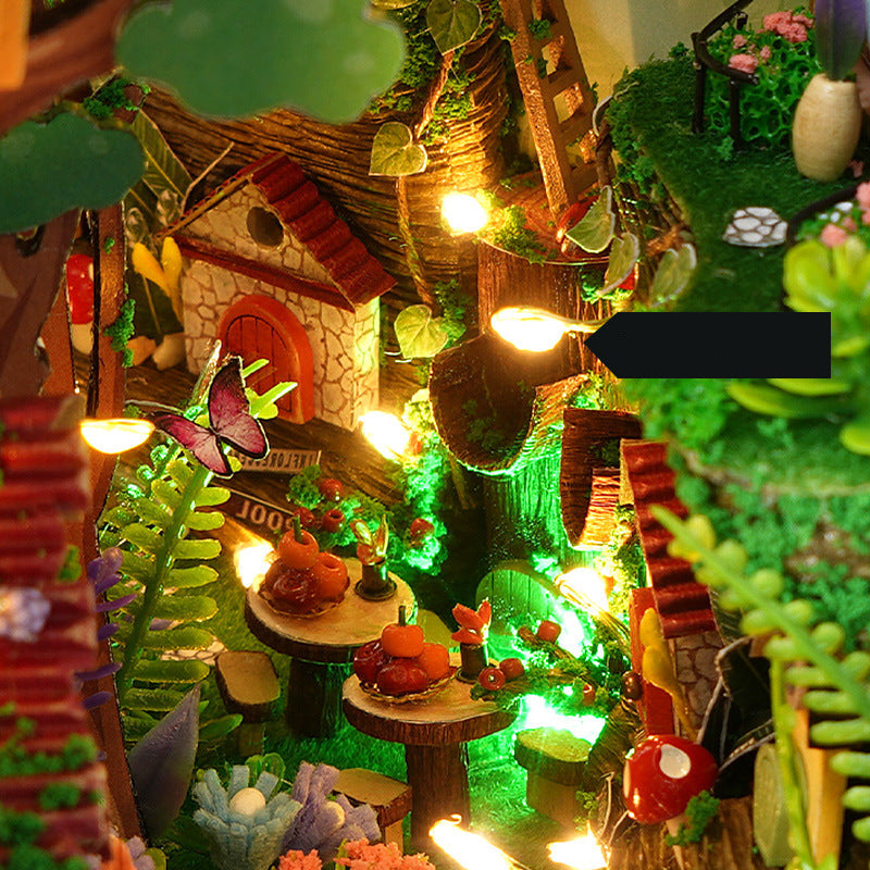 Firefly Forest DIY Book Nook Kit (Magical Woodland Bookshelf, Wooden Miniature Craft Gift)