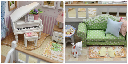 Hongda cross-border handmade micro landscape DIY hut miniature house scene wooden assembly building model house toy