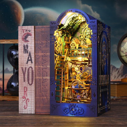 Interstellar Style Book Nook Kit (Galaxy Space Wooden DIY Craft Gifts)