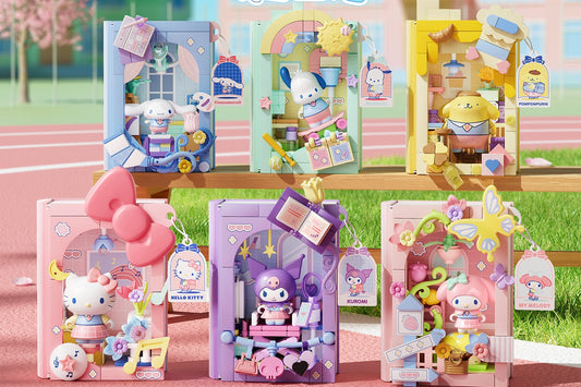 Authentic Sanrio Blind Box Building Block - Campus Series | Hello Kitty, Kuromi, My Melody, Pochacco, Pompompurin, Cinnamoroll | Anime Mystery Gift Kit