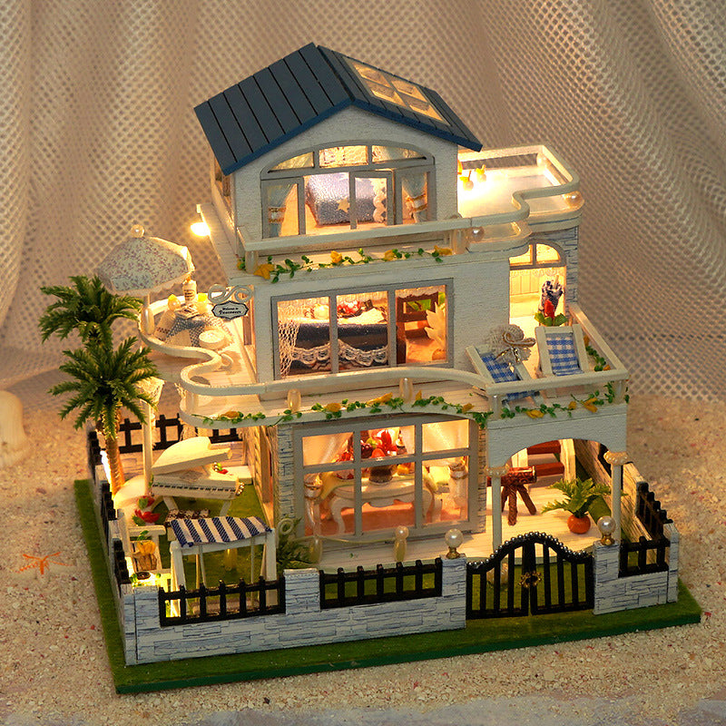 Tianyu DIY Cottage TC15 Mini Blue Waltz Hand-assembled creative pop-up book model ornaments