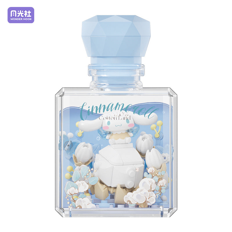 Moonlight Club genuine Sanrio Flower Love Elf 803305 assembled building block perfume bottle with light blind box toy