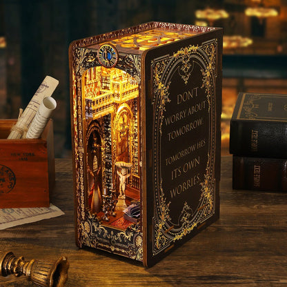 Covenant Church Book Nook Kit (Gothic Architecture Bookshelf Insert, Wooden DIY Miniature Craft Birthday Gift)
