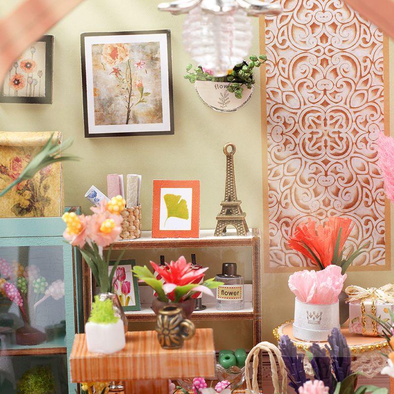 Jenny's Flower DIY Miniature Dollhouse Kit (Florist Greenhouse, Craft Gift)