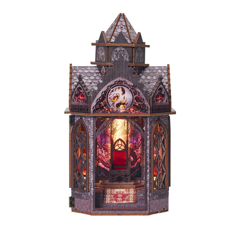 Zhiwo DIY Cottage Longqi Tower Hand-assembled 3D three-dimensional wooden puzzle model creative birthday gift