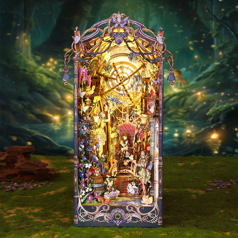 Fairy Tale Elf DIY Book Nook Kit (Magical Forest Bookshelf Insert, Craft Gifts)