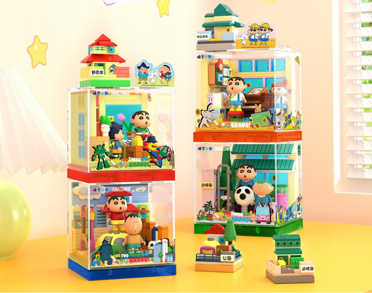 Authentic Crayon Shin-chan DIY Building Blocks Kit | Fun Parent-Child Craft Puzzle | Anime Gift