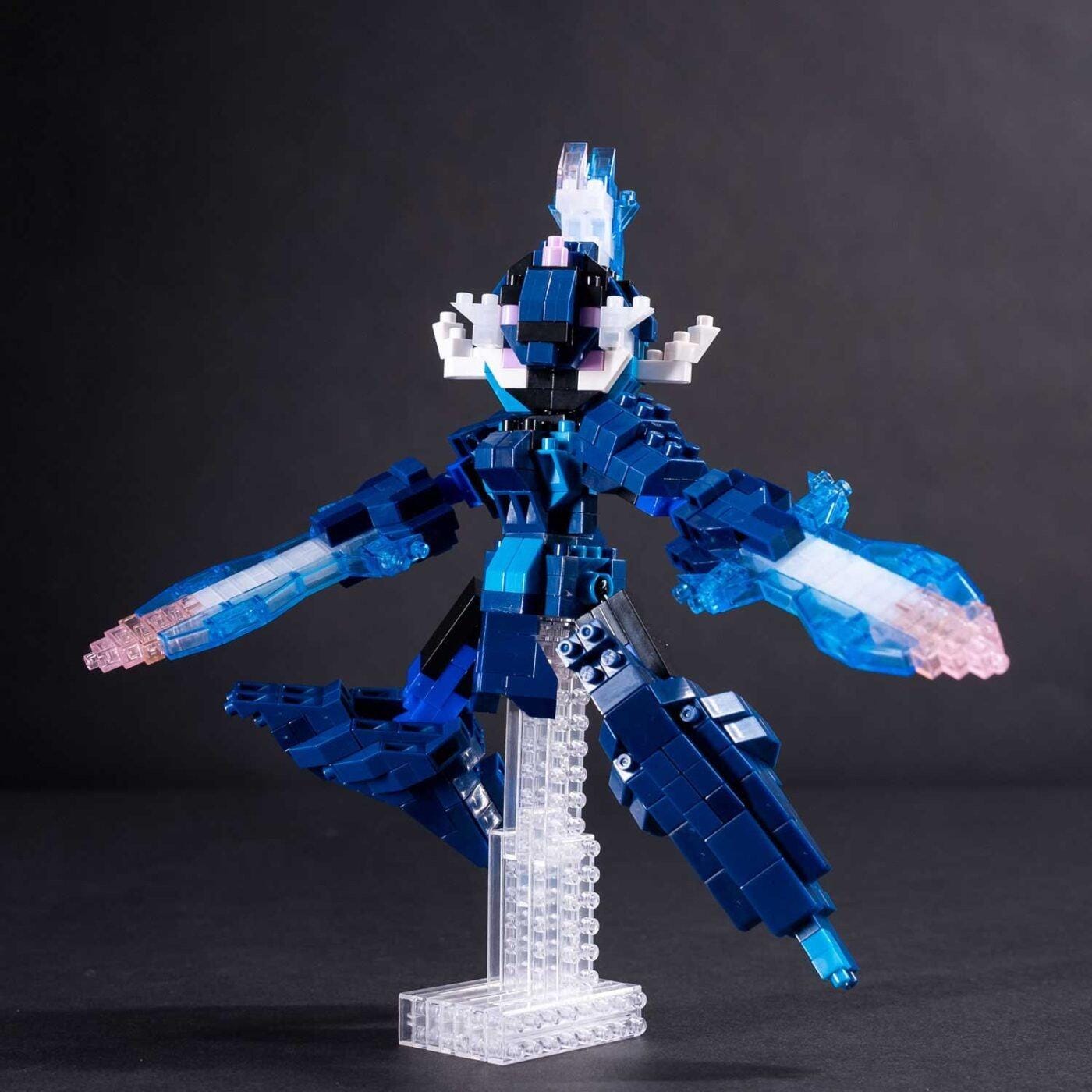 Pokémon Ceruledge RS nano building blocks figure with arms spread and blue wings