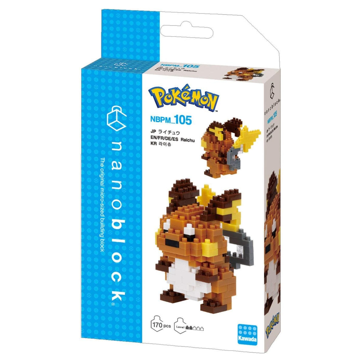 Pokémon Raichu nano building blocks kit box, 170 pieces