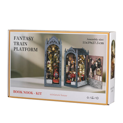 Fantasy Train DIY Book Nook Kit: Time Travel Miniature Bookshelf Scene
