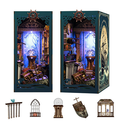 a picture of a room with a clock inside of it