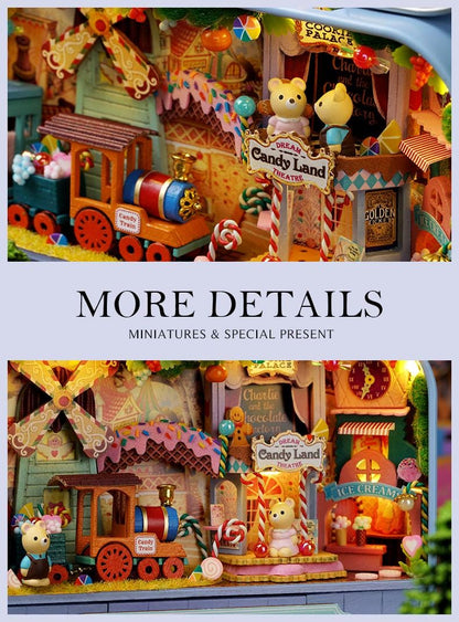 DIY Miniatures Craft Kit: Candy Adventure - Miniature Sweet Shop Scene (Gift for Craft Lovers)