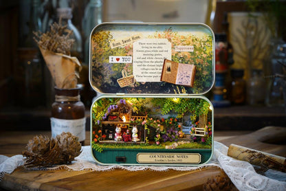 DIY Miniatures Craft Kit: Countryside Notes - Rustic Box Theater Diorama | Tiny Farmhouse (Craft Gift)