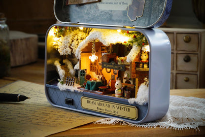 DIY Miniatures Craft Kit: Roam Around in Winter - Snowy Box Theater Diorama (Craft Gift)