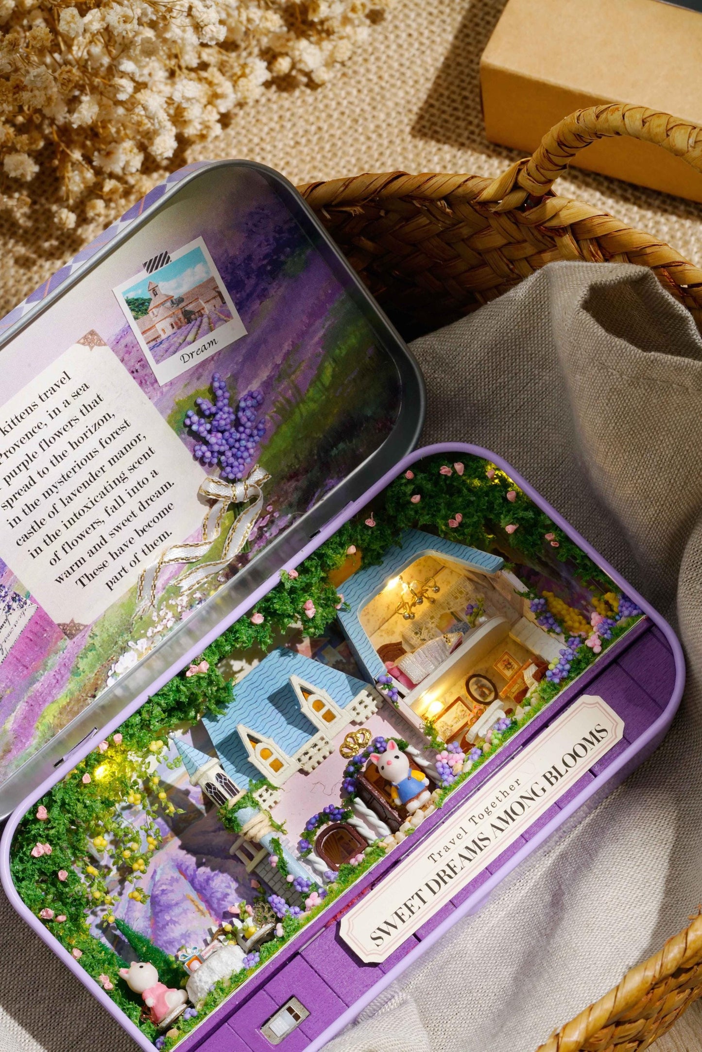 DIY Miniatures Craft Kit: Sweet Dream Among Blooms - Garden Box Theater (Craft Gift)