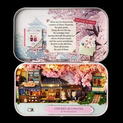 DIY Miniatures Craft Kit: Cherry Blossom - Tiny Spring Diorama  (Gift for Craft Lovers)