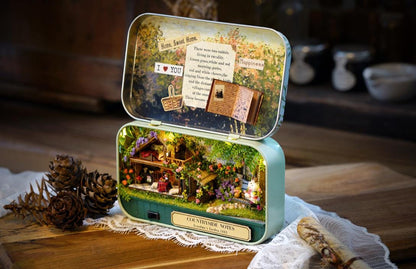 DIY Miniatures Craft Kit: Countryside Notes - Rustic Box Theater Diorama | Tiny Farmhouse (Craft Gift)