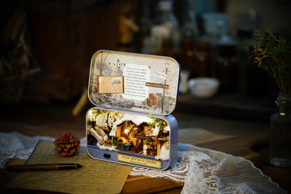 DIY Miniatures Craft Kit: Roam Around in Winter - Snowy Box Theater Diorama (Craft Gift)