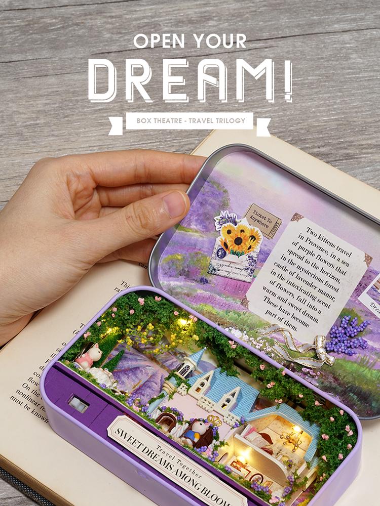 DIY Miniatures Craft Kit: Sweet Dream Among Blooms - Garden Box Theater (Craft Gift)