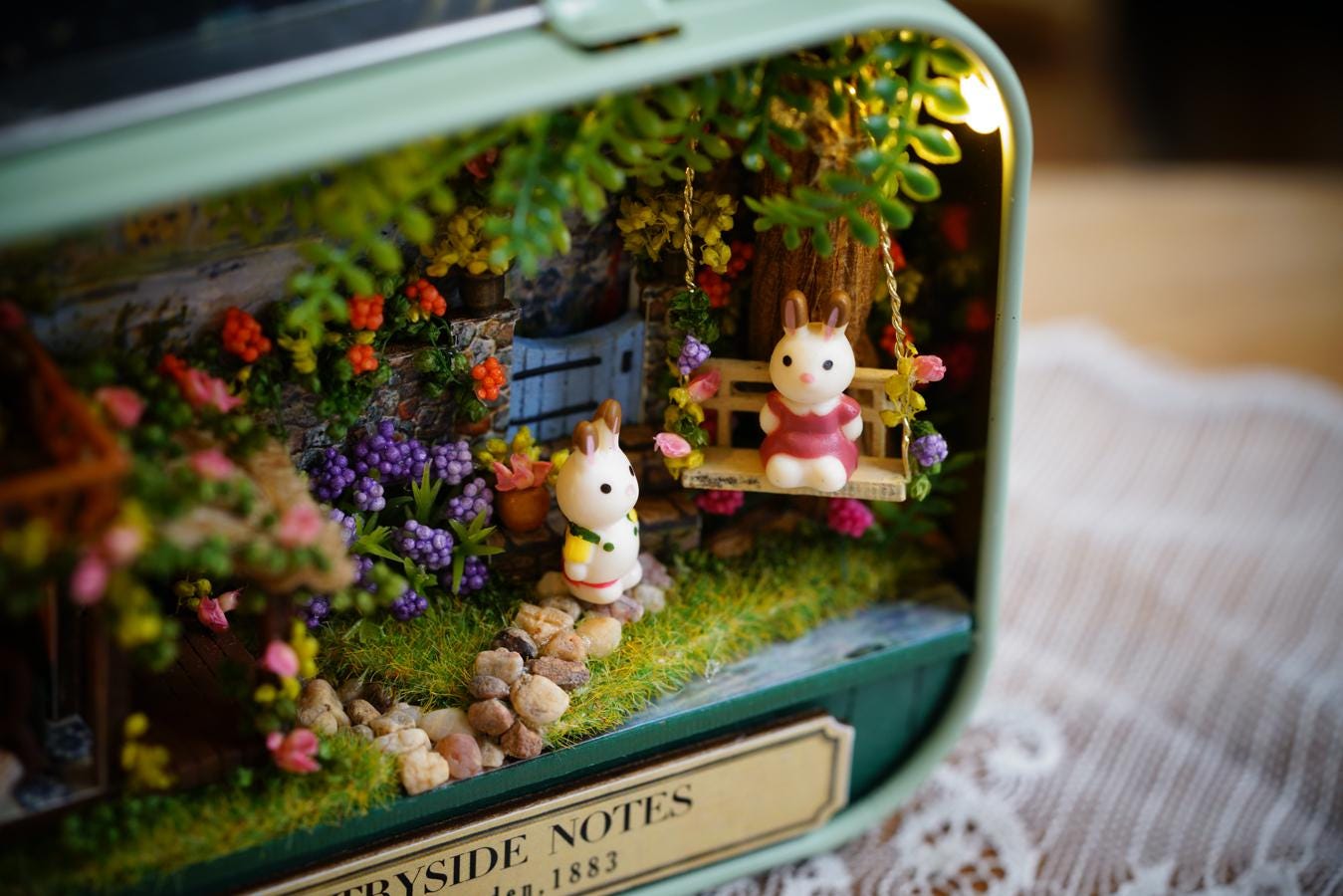 DIY Miniatures Craft Kit: Countryside Notes - Rustic Box Theater Diorama | Tiny Farmhouse (Craft Gift)
