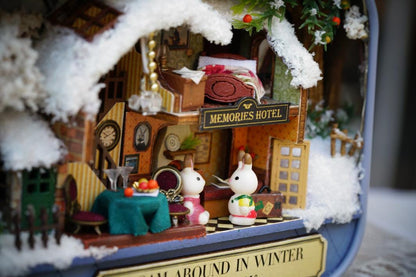 DIY Miniatures Craft Kit: Roam Around in Winter - Snowy Box Theater Diorama (Craft Gift)