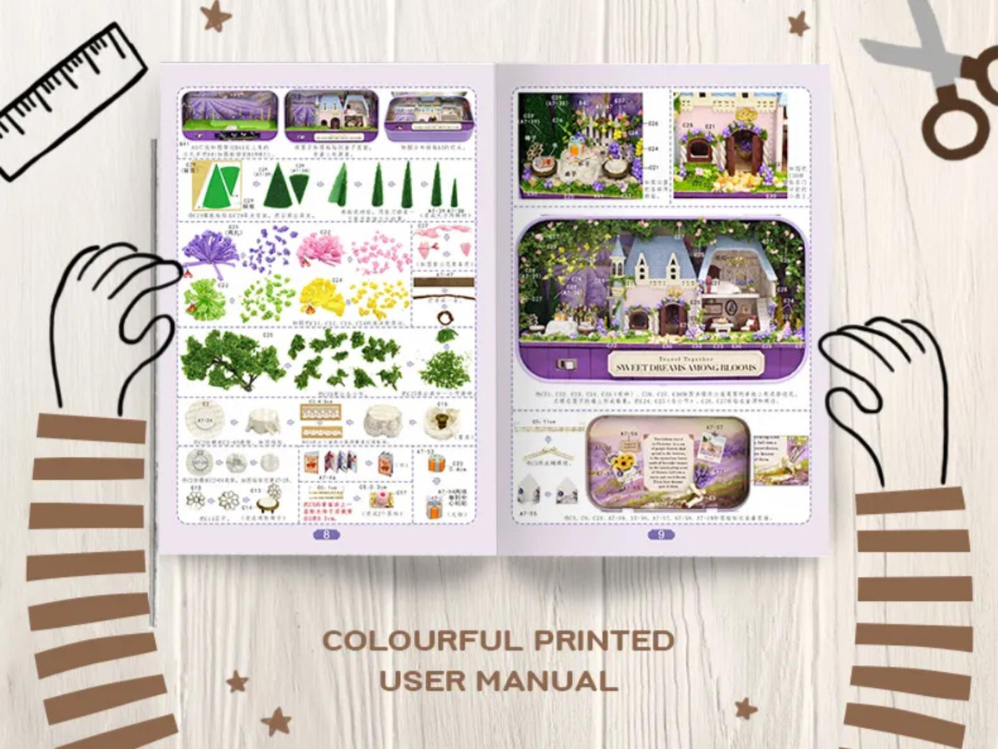 DIY Miniatures Craft Kit: Starlight Amusement Park - Tiny Carnival Diorama with Tools (Craft Gift)