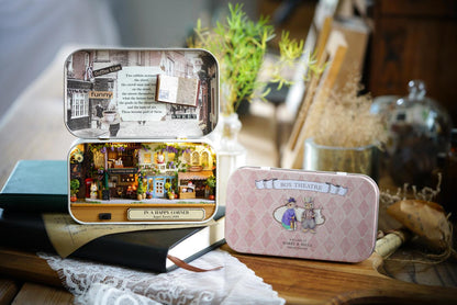 DIY Miniatures Craft Kit: In a Happy Corner - Cozy Street Corner Box Theater Diorama (Craft Gift)