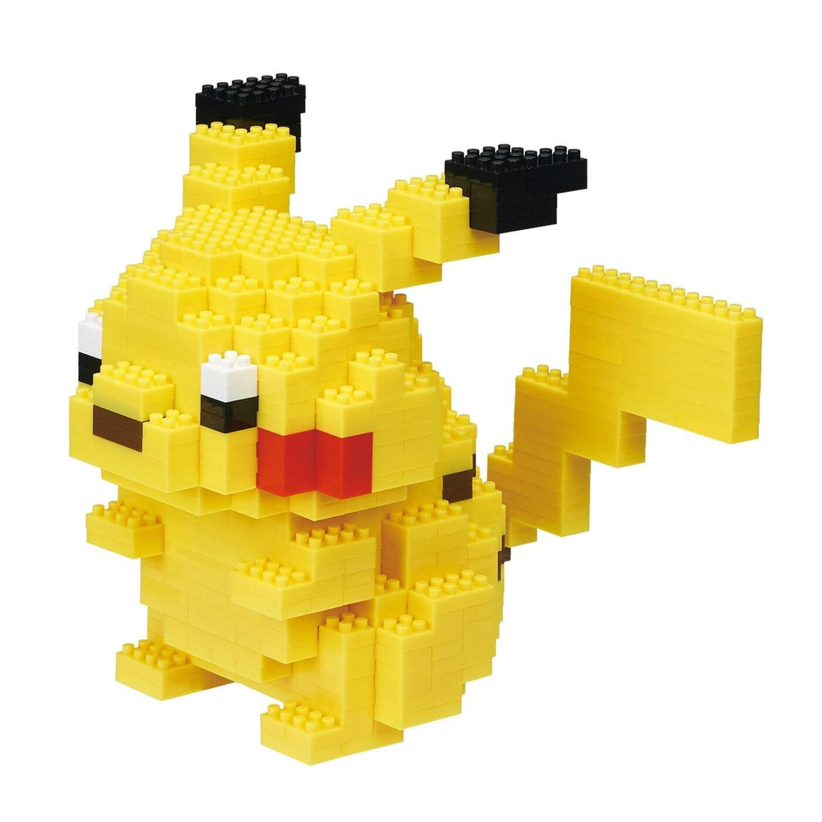 A yellow and black pixel-based toy resembling Pikachu from the Pokémon franchise.