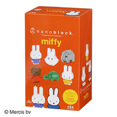 The image is a box containing a collection of various miffy figurines, which are a type of building block toy.